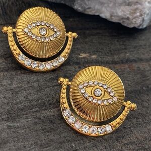 NEW Protection Eye Rhinestone Dangle Earrings